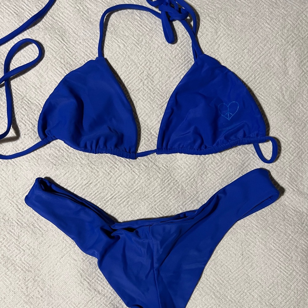 Size Small Bright blue bikini // Handmade